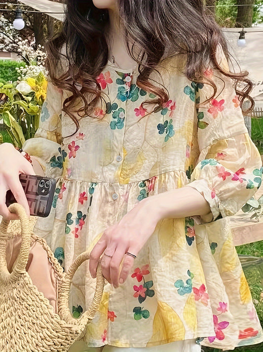 Women's Lightweight Floral Print Blouse